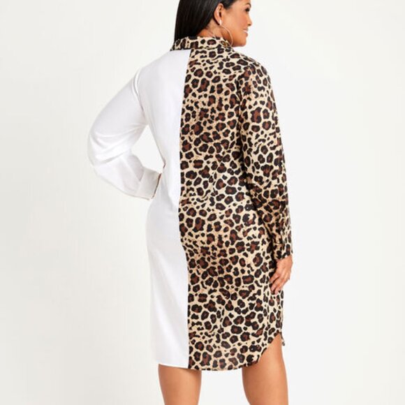 *NWT Ashley Stewart Printed Poplin Shirtdress Size 26/28 - Picture 2 of 2